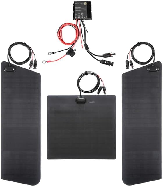 Lensun 80W 12V Hood Flexible Solar Panel for Toyota 4Runner 4th/5th Gen (2003-2024) w/Scoop - Off