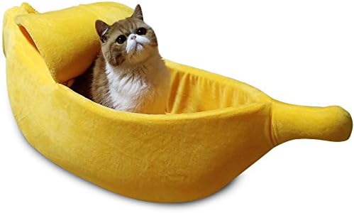 · Petgrow · Cute Banana Cat Bed House Extra Large Size, Christmas Soft Cat Cuddle Bed, Lovely Pet