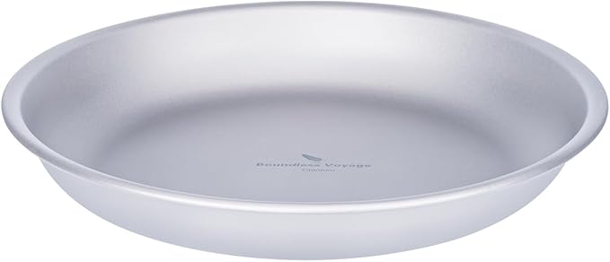 Boundless Voyage Titanium Camping Plate Dishes Saucer Lightweight Round Dinnerware Set Stackable