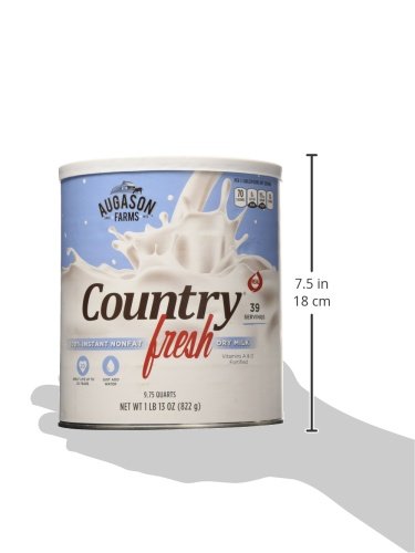 Augason Farms Country Fresh Instant Nonfat Dry Milk Can, Emergency Food Supply, Everyday Meals, 39