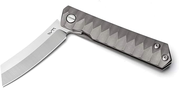 Titanium Custom Pocket Folding Knife Razor Blade Ball Bearing System with TC4 Titanium Lightweight