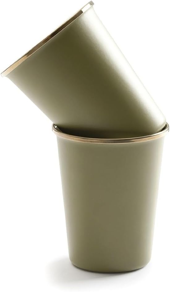 Barebones 2-Tone Enamel Cup Set - Set of 2, 14 oz Mugs - Enamelware Mugs - Durable Kitchen or