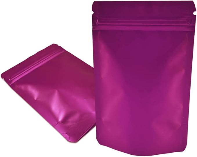 PABCK Stand-Up Resealable Heat Seal Bags 3.55mil Thick Pink Foil Sealed Bags 50 Pieces 3.35x5.1