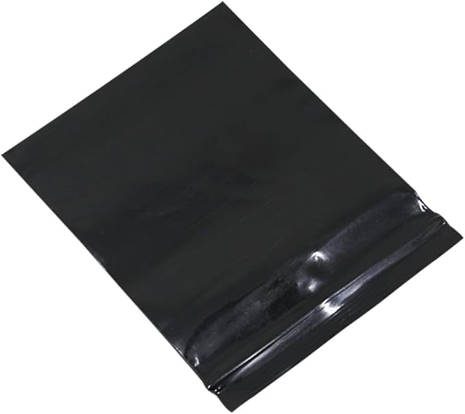 PABCK 100 Pieces 3.5x5.1 inch Black Reclosable Zip Bags 5.1mil Thickness Poly Plastic Packaging