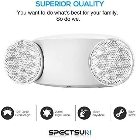 SPECTSUN 10 Pack LED Emergency EXIT Sign Lighting Combo- 120-277V Emergency Exit Lights for Home