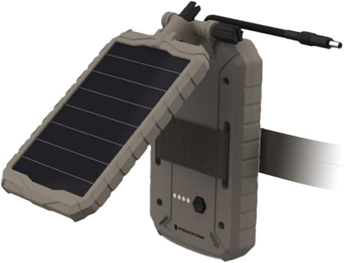 Stealth Cam Durable Sol-Pak Solar Battery Pack, 12V Solar Power Panel, Rechargeable Battery & 10ft