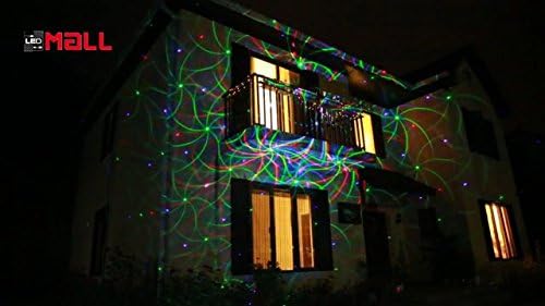 LedMall Motion 8 Patterns in 1 Red, Green, and Blue Outdoor Christmas Laser Lights Projector with