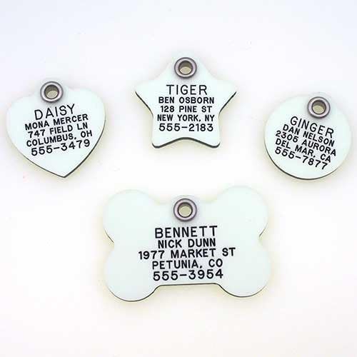 LuckyPet Glow in The Dark Dog ID Tag - Durable Custom Tags for Pets - Silent Personalized Pet