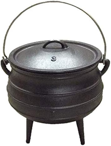 Cuisiland 8.5QT Cast Iron Potjie Cauldron Pot with Lid & 3 Legs – Pre-Seasoned South African-Style