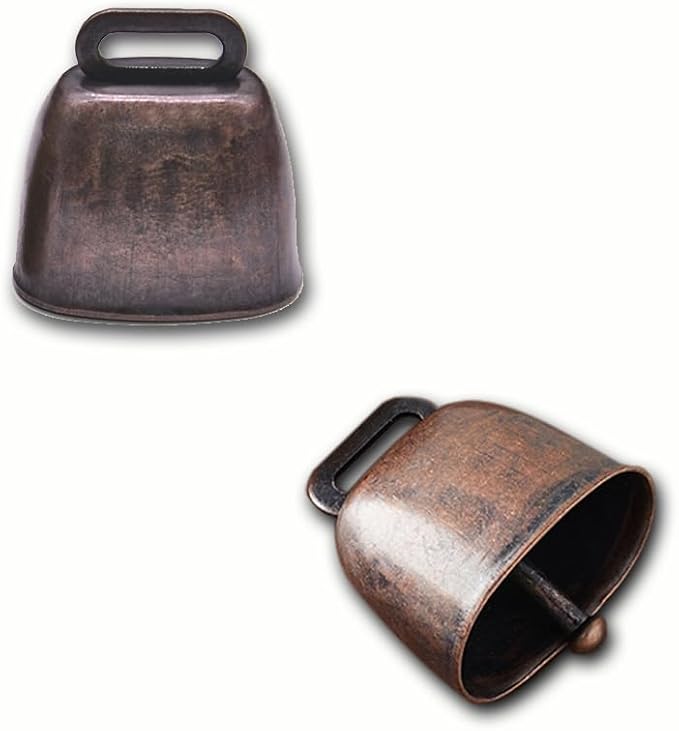 Loud Bear Bell with Silencer for Hikers, Bronze Colored Bear Bells with Emergency Whistle and