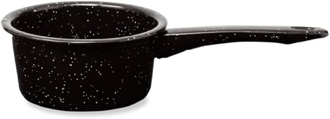 4 Quart Granite Saucepan, Naturally Nonstick Sauce Pots, Speckled Enamel Ware Cookware, Small Sauce