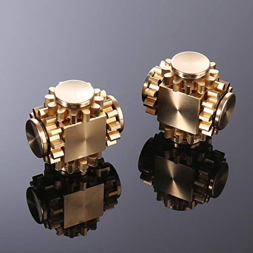 Pure Brass Cube Gears Linkage Anti-Anxiety Fidget Spinner Toy,Metal DIY EDC Meditation Break Bad