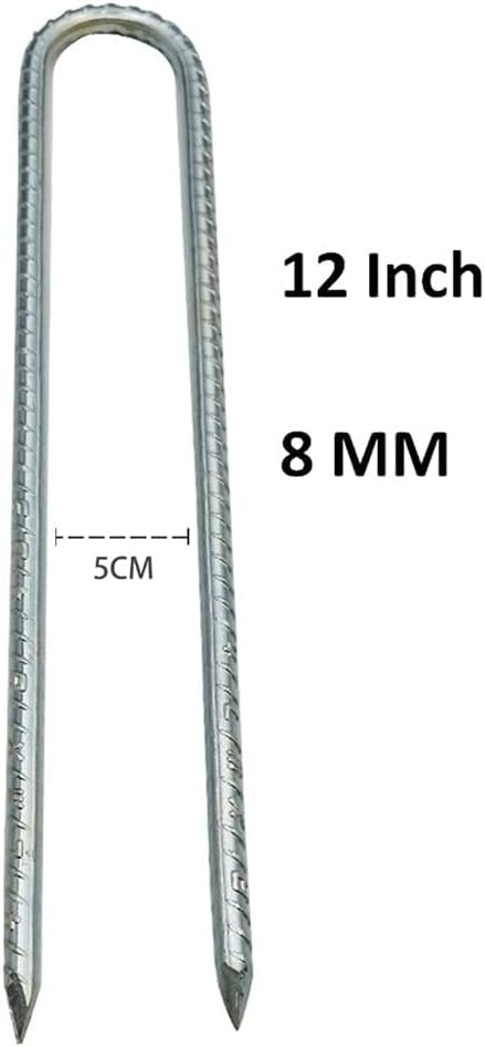 Ground Stakes Galvanized Steel Rebar Stakes Heavy Duty U Shaped Trampoline Stake Ground Anchors