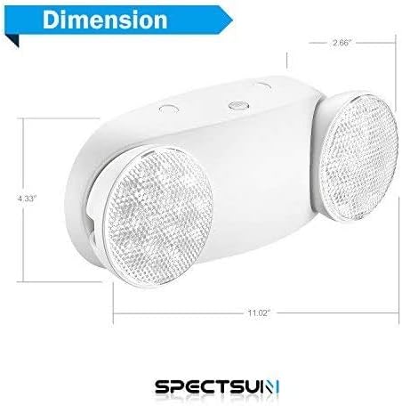 SPECTSUN 10 Pack LED Emergency EXIT Sign Lighting Combo- 120-277V Emergency Exit Lights for Home