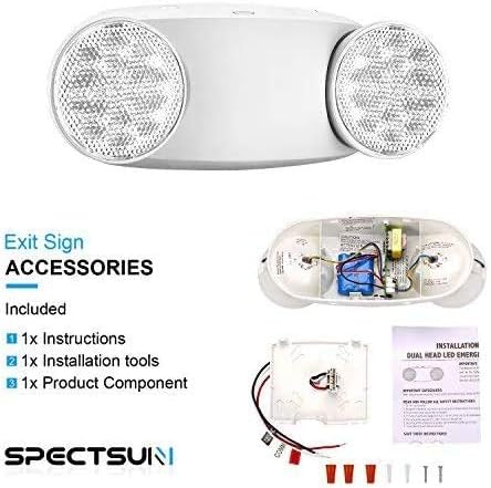 SPECTSUN 10 Pack LED Emergency EXIT Sign Lighting Combo- 120-277V Emergency Exit Lights for Home