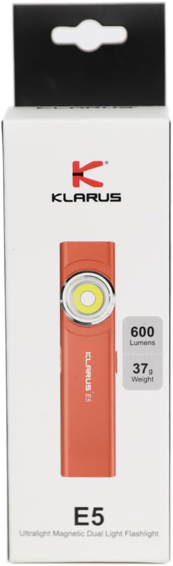 klarus E5 2Pcs Pocket Flashlight, Rechargeable EDC Flashlight, Super Slim 4.2x1x0.3inch, 600