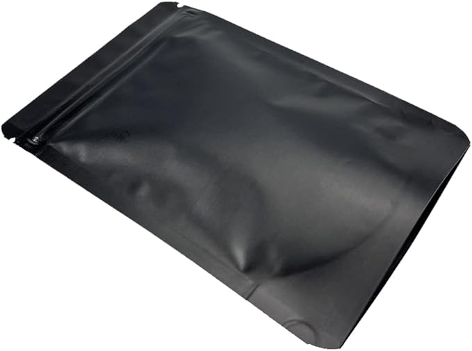 PABCK Stand-Up Resealable Heat Seal Bags 3.55mil Thick Mylar Frosted Black Foil Sealed Bags 50