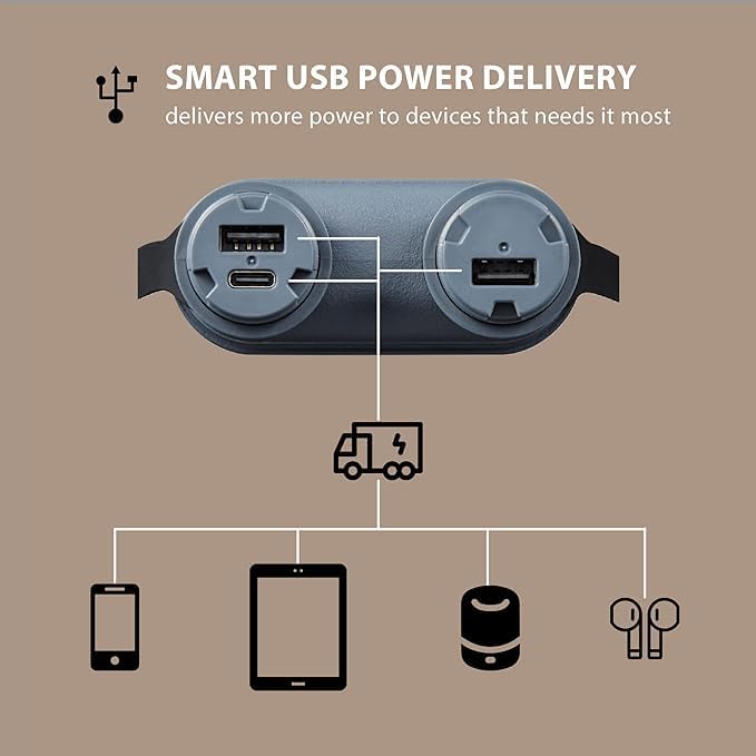 ELECOM NESTOUT Rugged Power Bank, 15000mAh Outdoor Charger, 32W USB C Fast Charging PD, Waterproof