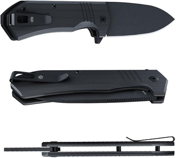 Off-Grid Knives - STINGER XL Folding Knife, 154CM Steel, Full Flat Grind, G10 Scales, Ceramic