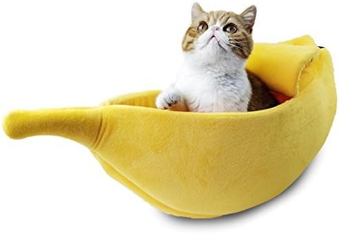 Petgrow · Cute Banana Cat Bed House Large Size, Christmas Pet Bed Soft Warm Cat Cuddle Bed, Lovely