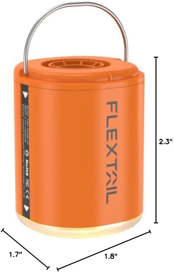 FLEXTAILGEAR Portable Air Pump with Camping Lantern Tiny Pump 2X 4kPa Air Pump for Inflatables
