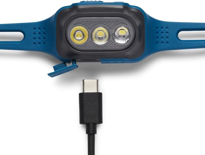 BLACK DIAMOND Deploy Rechargeable Running Headlamp, 325 Lumen IPX4 Water Resistant Light, Creek Blue
