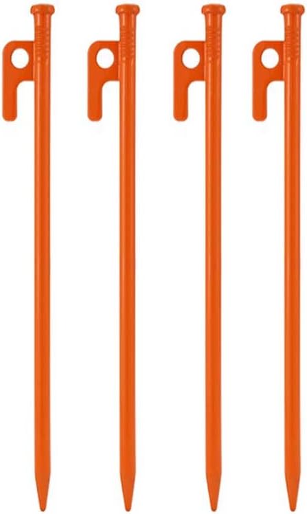 4Pcs Heavy-Duty Forged Steel Tent Stakes, 12in, with Storage Pouch ??Ideal for Rocky Terrain