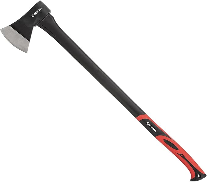 INTERTOOL 36 Inch Chopping Axe | Heavy Duty Wood Cutting & Felling Axe for Firewood | 2.8lb Head