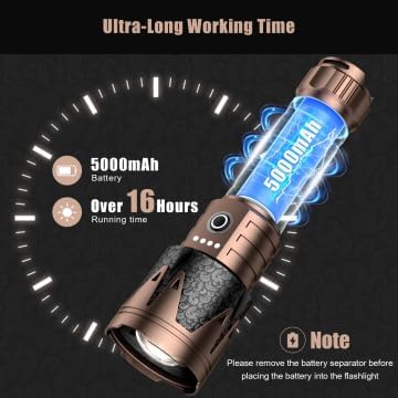SKYFIRE LED Flashlights High Lumens,3000lm Super Bright Tactical Flashlights, Zoomable,Five