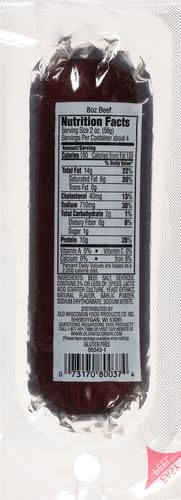 Old Wisconsin Premium Summer Sausage, 100% Natural Meat, Charcuterie, Ready to Eat, High Protein