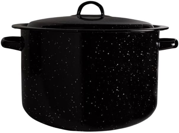 Granite 12 Qt Stockpot, Nonstick Soup Pot With Lid, Speckled Enamel Ware Cookware, Large Stock Pot