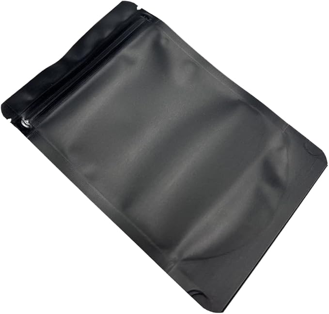 PABCK Stand-Up Resealable Heat Seal Bags 3.55mil Thick Mylar Frosted Black Foil Sealed Bags 50