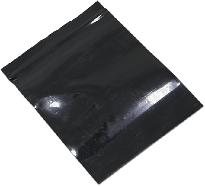 PABCK 100 Pieces 3.5x5.1 inch Black Reclosable Zip Bags 5.1mil Thickness Poly Plastic Packaging