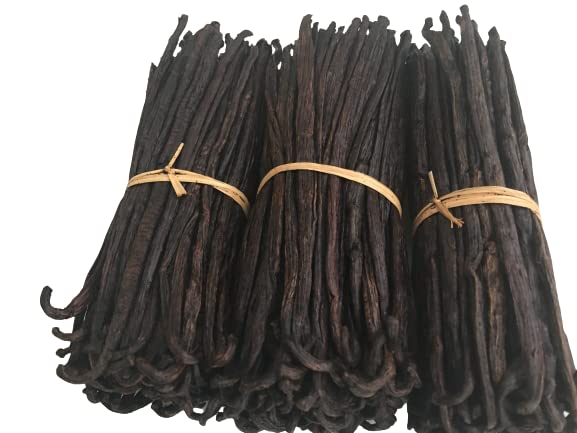 10 Organic Madagascar Vanilla Beans Grade B. Certified USDA Organic 5.5"-7" for Extract and Cooking