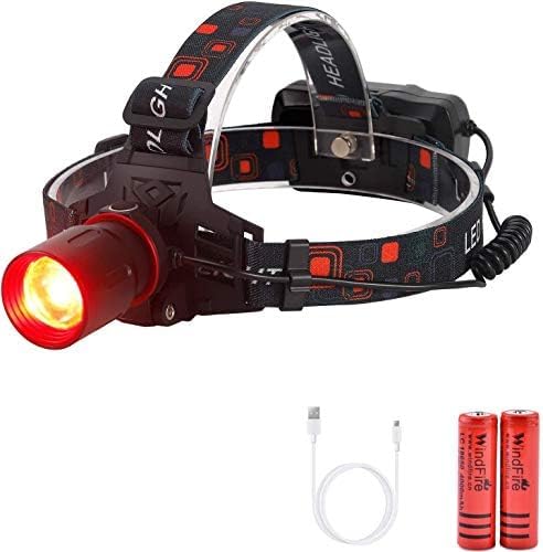 LUXJUMPER Red Light LED Headlamp Red Hunting Flashlight Super Bright 2000 Lumens 3 Lighting Modes