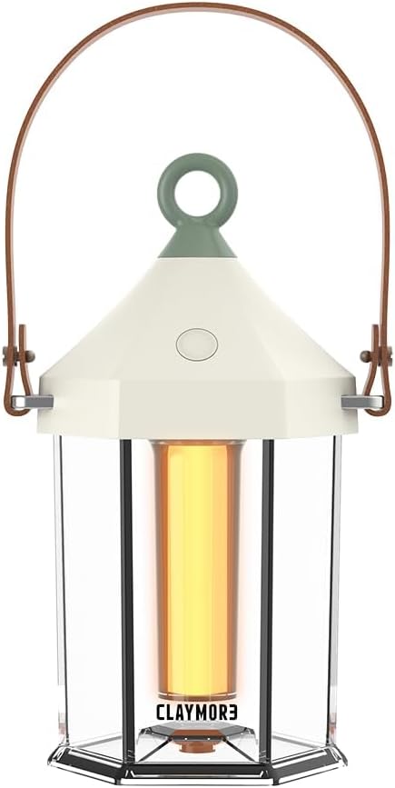 CLAYMORE Cabin Lamp (Ivory) - Aesthetic Portable Lantern for Outdoor Glamping, Camping, Events