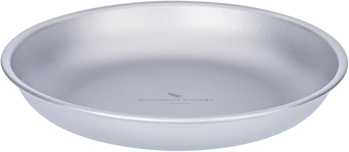 Boundless Voyage Titanium Camping Plate Dishes Saucer Lightweight Round Dinnerware Set Stackable