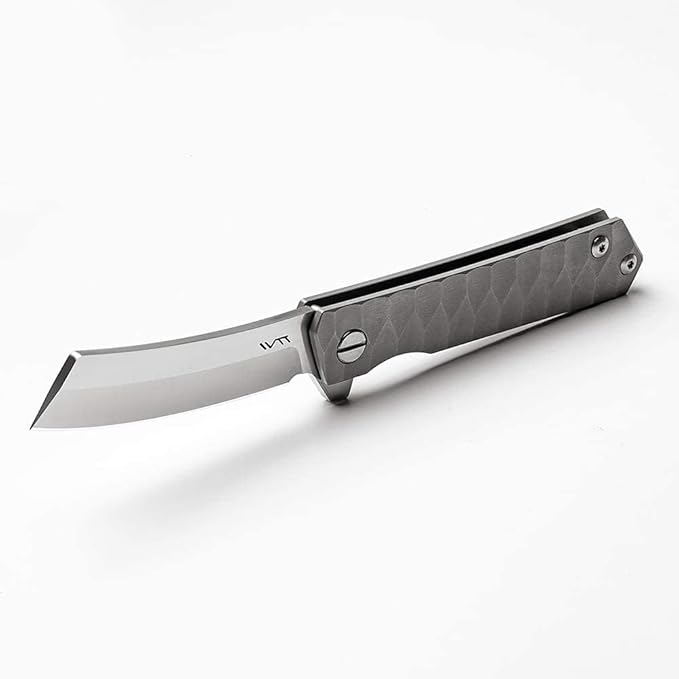 Titanium Custom Pocket Folding Knife Razor Blade Ball Bearing System with TC4 Titanium Lightweight