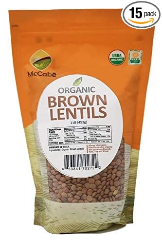 McCabe Organic Brown Lentils - Bulk Lentils Rich in Fiber & Minerals | USDA and CCOF Certified |