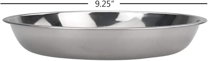 4-Pack Stainless Steel Metal Camping Plates, Kitchen Dinner Plates