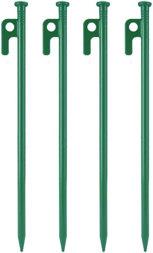 4Pcs Heavy-Duty Forged Steel Tent Stakes, 12in, with Storage Pouch ??Ideal for Rocky Terrain