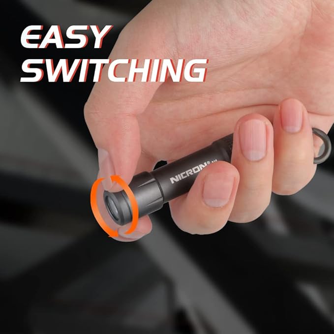 NICRON EDC Keychain Flashlight N1 Mini LED Light with AAA Battery, Portable Mini Light IPX7