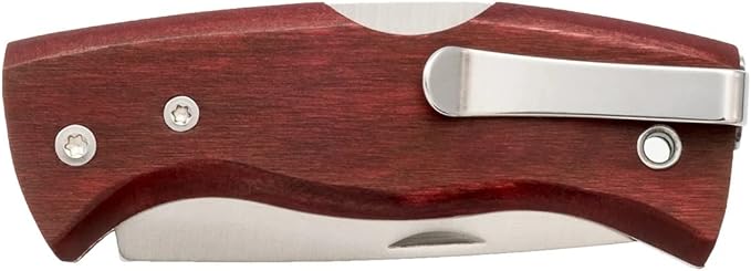 HELLE Knives - Raud M - Folding Pocket Knife - 2.72" Stainless Steel Blade with Red Birch Handle &