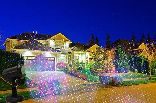 LEDMall Christmas Laser Projector Lights Outdoor, Motion Firefly Red, Green and Blue with Remote
