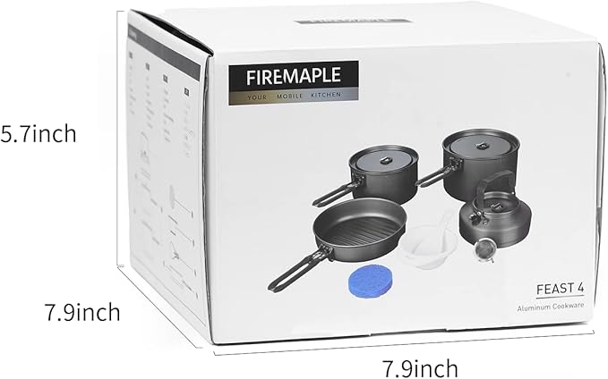 Fire-Maple Feast 4 Piece Camping Cookware Cookware Cookware Kit Outdoor Cookware Set with Pots