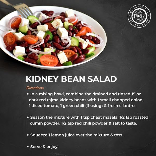 Pride Of India - PACK of 6 - Indian Whole Dark Kidney Beans - Protein & Fiber Rich Rajma, 1.5 Pound