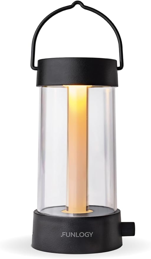 Lantern - Rechargeable LED Camping Lantern, Vintage 360° Dimmable Light , 4000mAh Power Bank, High