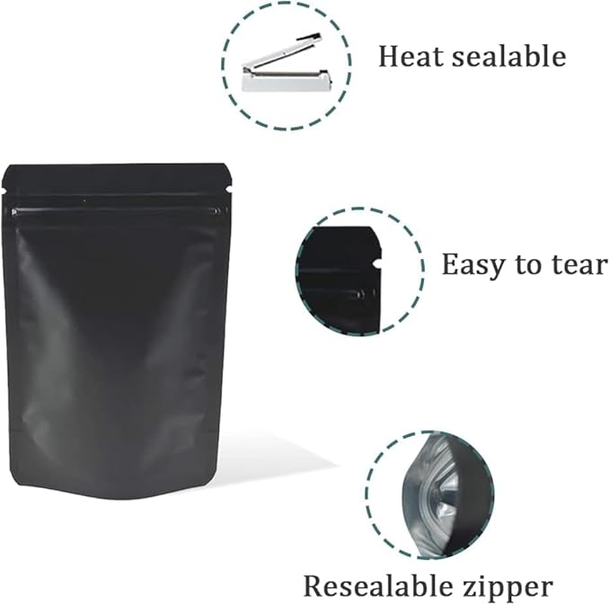 PABCK 50 Pieces 7.09x10.2 inch(Inside Size 6.3x7.48 inch) Stand-Up Resealable Heat Seal Bags