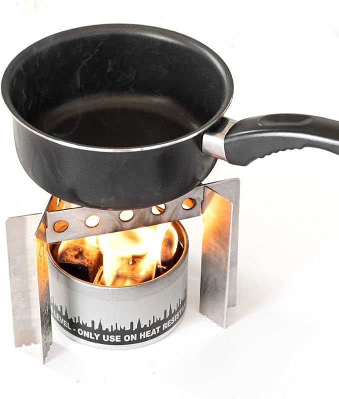 Portable Camp Stove - Cooker - Trivet Combo | 3 Uses in 1 | Ultralight | Stainless Steel | Perfect