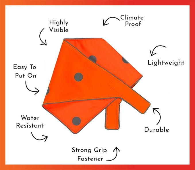 SPOT THE DOG! Reflective Dog Bandanas - High Visibility Safety Dog Accessories for Small, Large